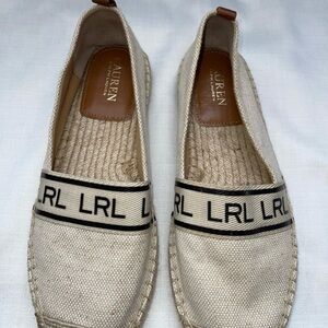 Ralph Lauren Cream Espadrilles with Logo